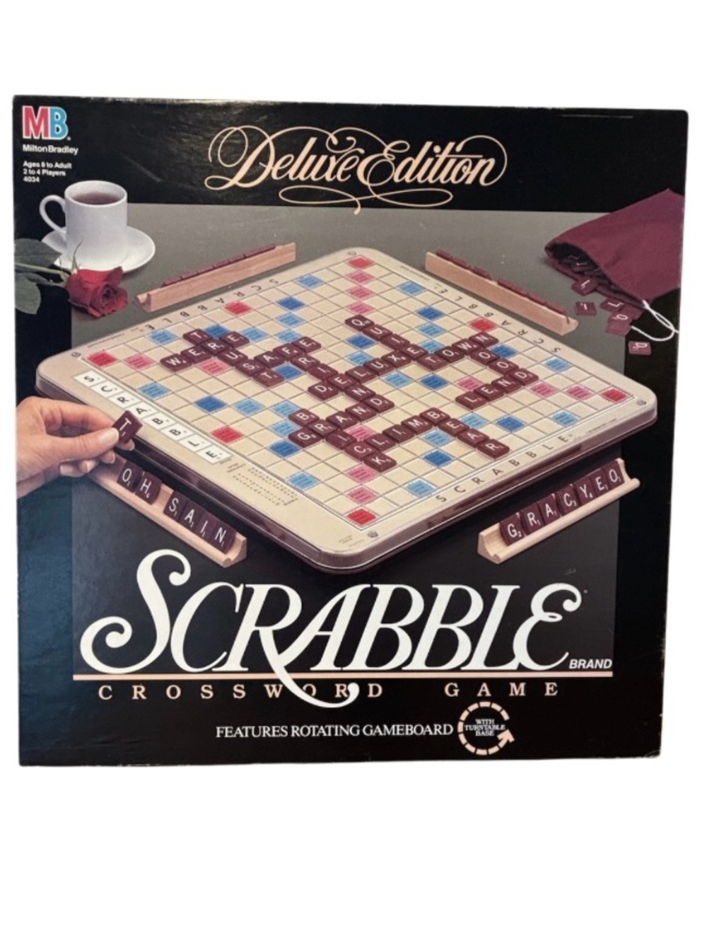 Vintage Scrabble Deluxe Edition w/ Turntable Irwin MB Complete 1989